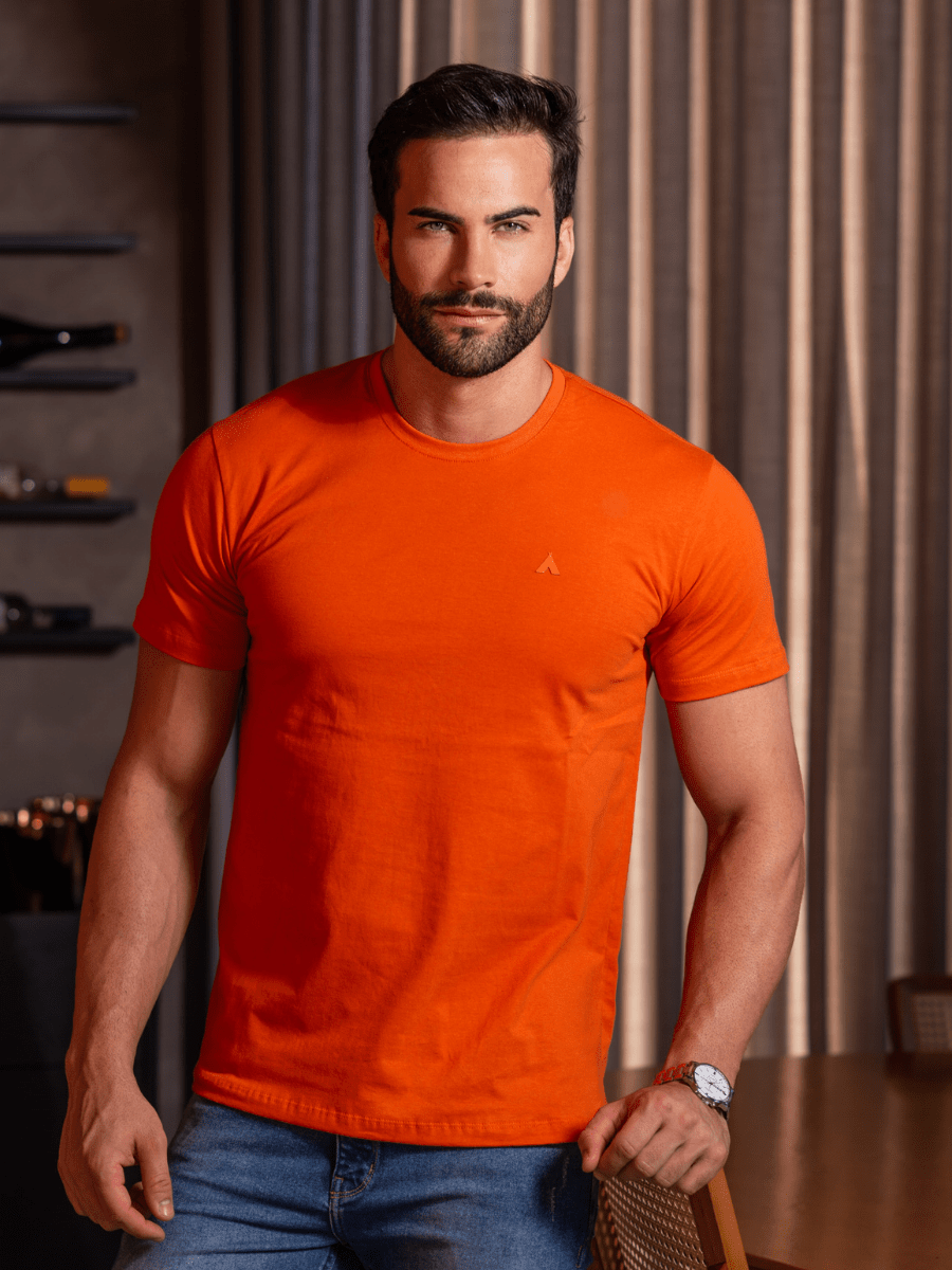 CAMISETA BÁSICA TERRACOTA MASCULINO - COLEÇÃO UNICOLORS