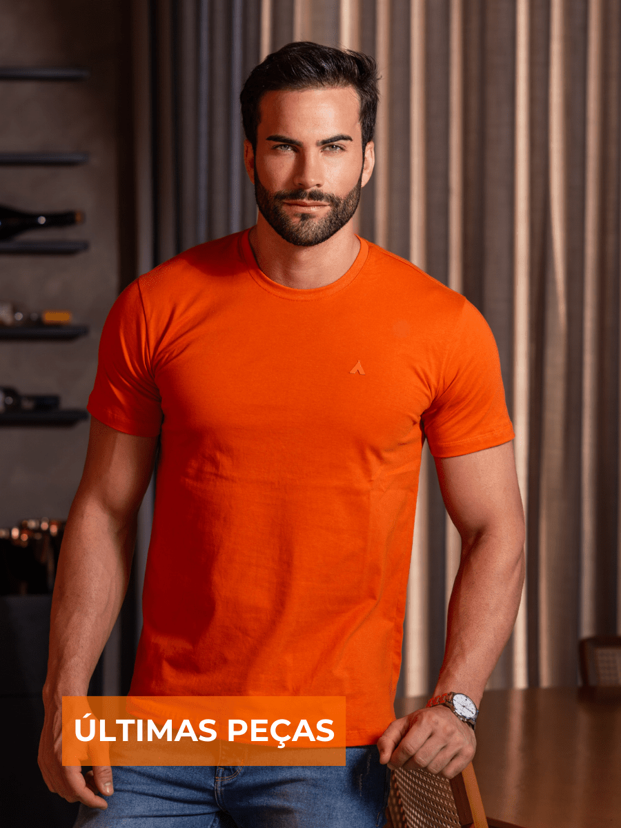 CAMISETA BÁSICA TERRACOTA MASCULINO - COLEÇÃO UNICOLORS