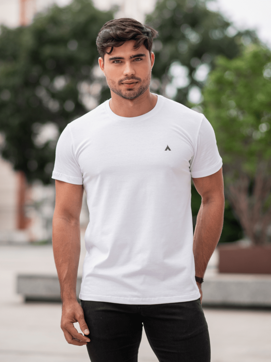 Camiseta Masculina 100% Algodão - Branca