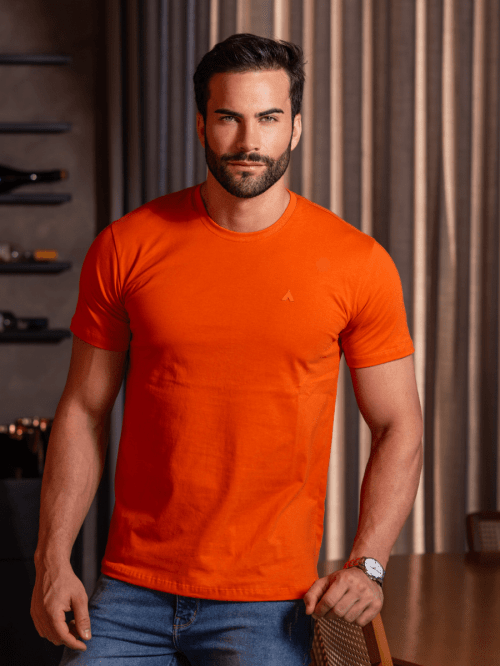 CAMISETA BÁSICA TERRACOTA MASCULINO - COLEÇÃO UNICOLORS