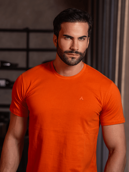 CAMISETA BÁSICA TERRACOTA MASCULINO - COLEÇÃO UNICOLORS