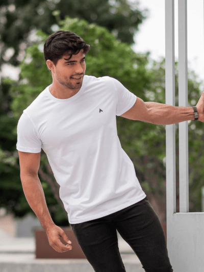 CAMISETA BÁSICA BRANCA MASCULINA 100% ALGODÃO