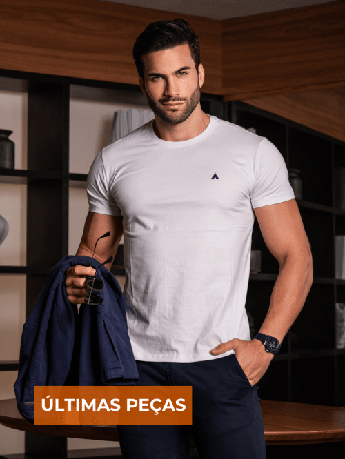 CAMISETA BÁSICA BRANCA MASCULINA 100% ALGODÃO