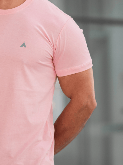 CAMISETA BÁSICA ROSA BEBÊ MASCULINA 100% ALGODÃO